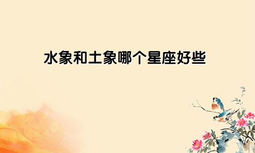 水象和土象哪个星座好些