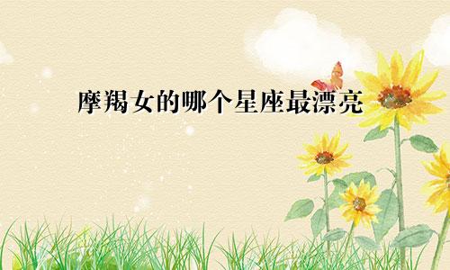 摩羯女的哪个星座最漂亮