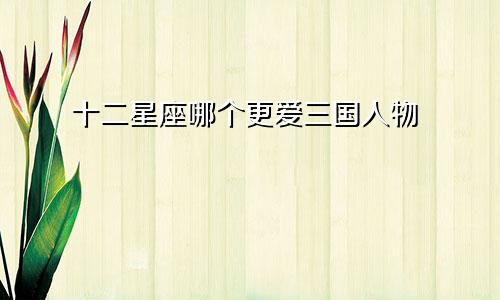 十二星座哪个更爱三国人物