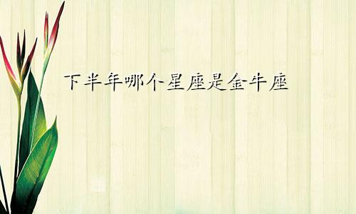 下半年哪个星座是金牛座