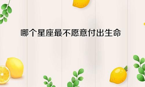 哪个星座最不愿意付出生命