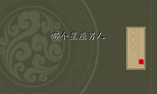哪个星座男人