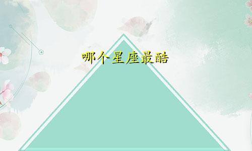 哪个星座最酷