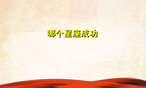 哪个星座成功