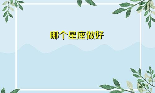 哪个星座做好