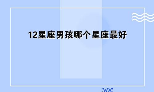 12星座男孩哪个星座最好