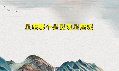 星座哪个是灵魂星座呢