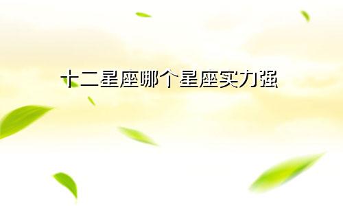 十二星座哪个星座实力强