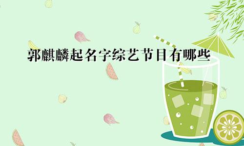 郭麒麟起名字综艺节目有哪些