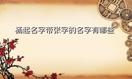 杨起名字带张字的名字有哪些