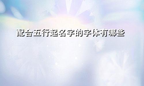 配合五行起名字的字体有哪些