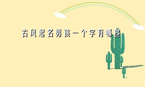 古风起名男孩一个字有哪些