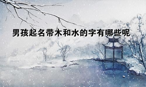 男孩起名带木和水的字有哪些呢