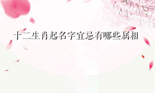 十二生肖起名字宜忌有哪些属相