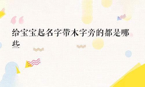 给宝宝起名字带木字旁的都是哪些