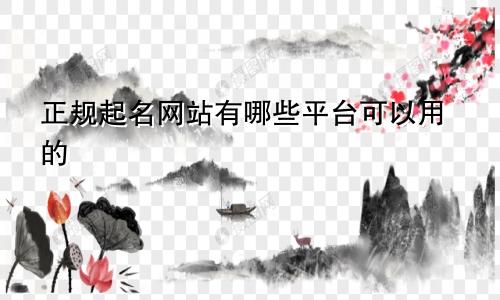 正规起名网站有哪些平台可以用的
