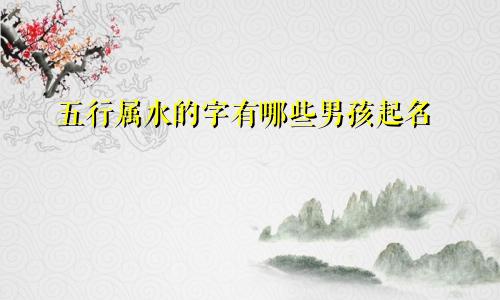 五行属水的字有哪些男孩起名