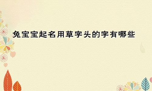 兔宝宝起名用草字头的字有哪些
