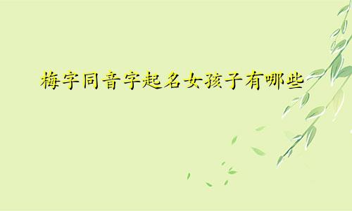 梅字同音字起名女孩子有哪些