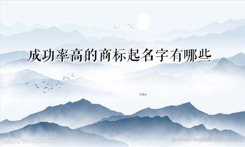 成功率高的商标起名字有哪些