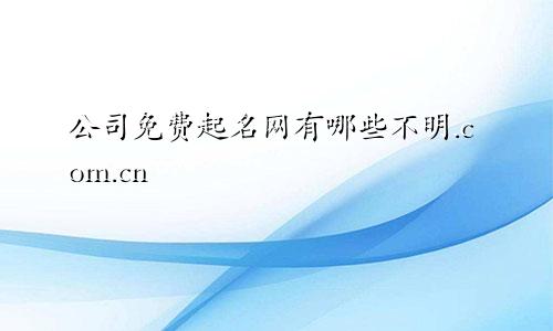 公司免费起名网有哪些不明.com.cn