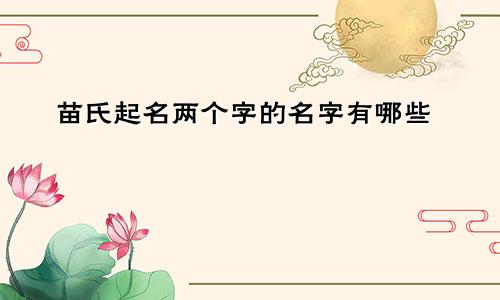 苗氏起名两个字的名字有哪些