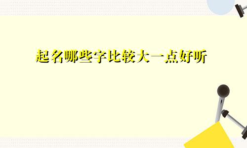 起名哪些字比较大一点好听