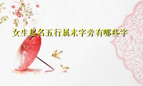 女生起名五行属木字旁有哪些字
