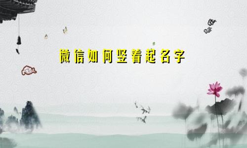 微信如何竖着起名字