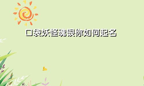 口袋妖怪魂银你如何起名