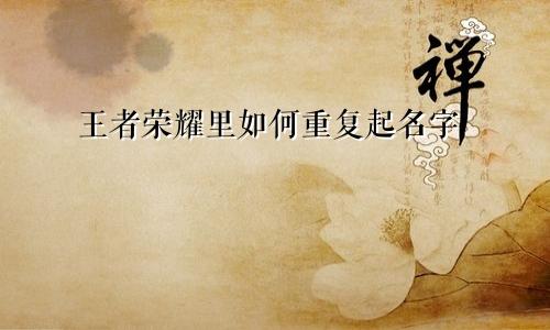 王者荣耀里如何重复起名字