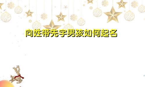 向姓带先字男孩如何起名