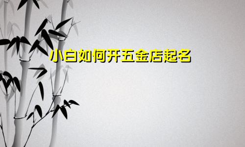 小白如何开五金店起名
