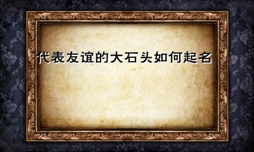 代表友谊的大石头如何起名