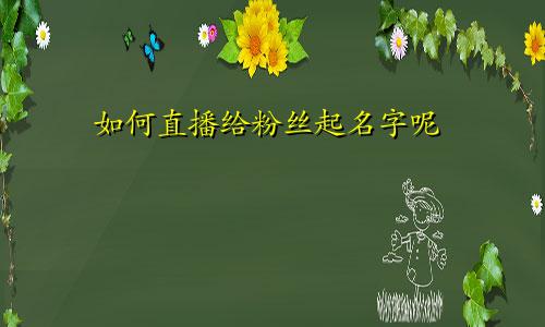 如何直播给粉丝起名字呢