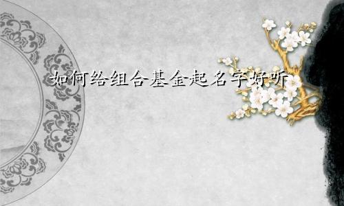 如何给组合基金起名字好听
