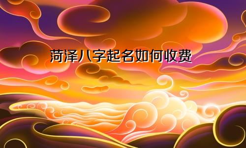菏泽八字起名如何收费