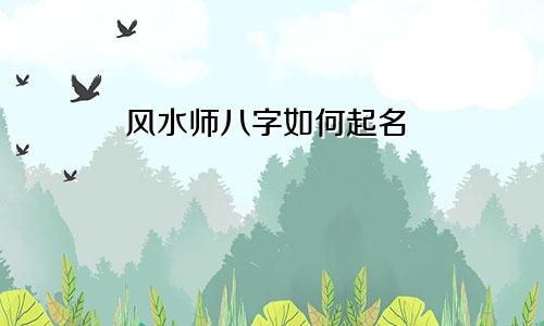 风水师八字如何起名