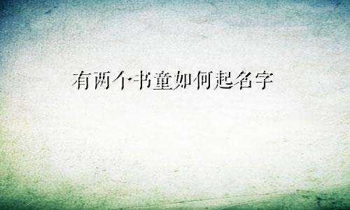 有两个书童如何起名字