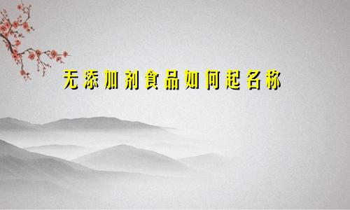 无添加剂食品如何起名称