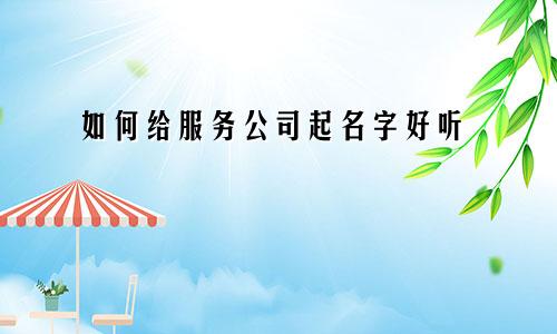 如何给服务公司起名字好听