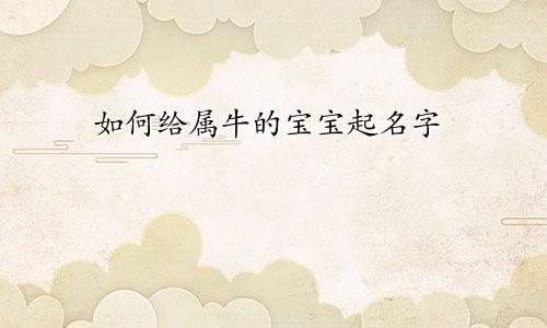 如何给属牛的宝宝起名字