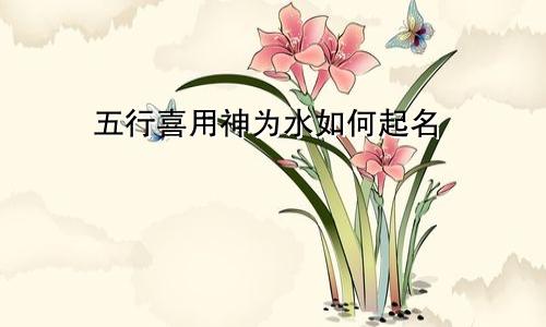 五行喜用神为水如何起名