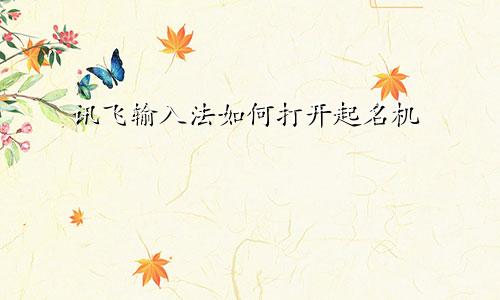 讯飞输入法如何打开起名机