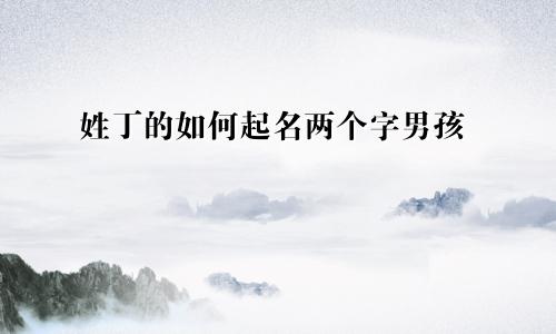 姓丁的如何起名两个字男孩