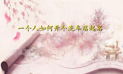 一个人如何开个洗车店起名