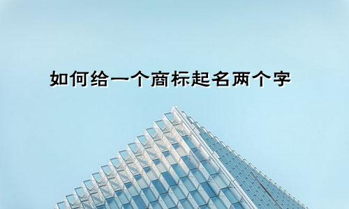 如何给一个商标起名两个字