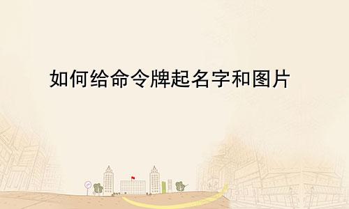 如何给命令牌起名字和图片