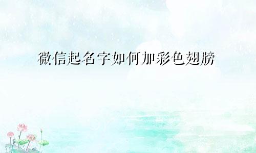 微信起名字如何加彩色翅膀
