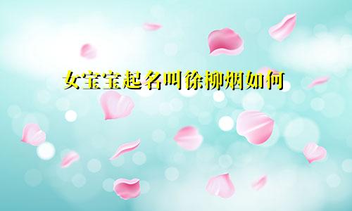 女宝宝起名叫徐柳烟如何